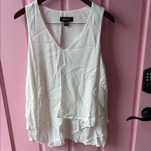 Karen Kane Women's Cream Layered Tank Top